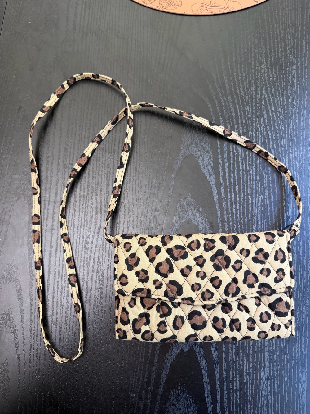 Vera Bradley Quilted Leopard Print Crossbody Bag - Beige/Brown